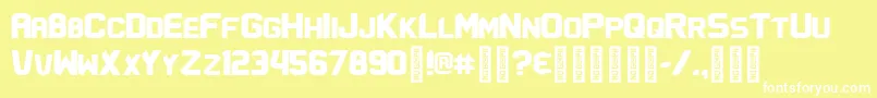 フォントFlatwheatUpright – 黄色い背景に白い文字