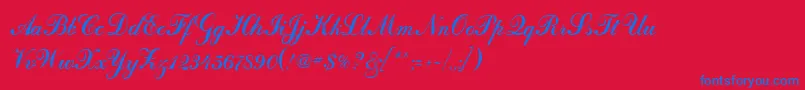 Calligraph Font – Blue Fonts on Red Background