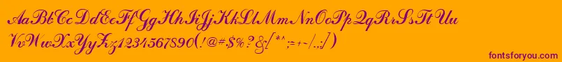 Calligraph Font – Purple Fonts on Orange Background