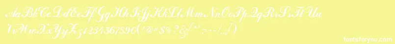 Fonte Calligraph – fontes brancas em um fundo amarelo