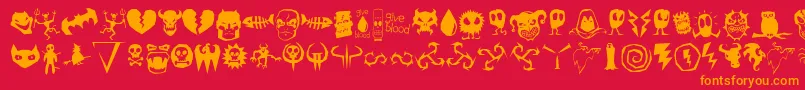 fuente Octo98 – Fuentes Naranjas Sobre Fondo Rojo