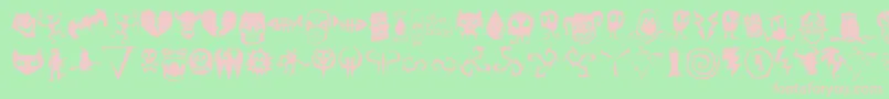 Octo98 Font – Pink Fonts on Green Background