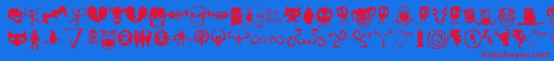 fuente Octo98 – Fuentes Rojas Sobre Fondo Azul