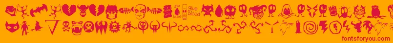 Octo98 Font – Red Fonts on Orange Background