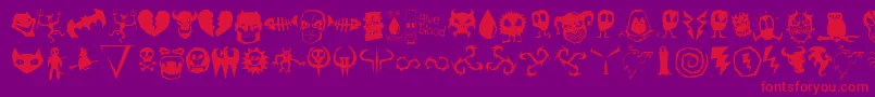 Octo98 Font – Red Fonts on Purple Background