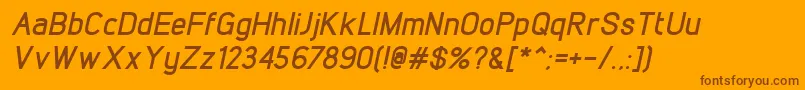LintelBolditalic Font – Brown Fonts on Orange Background