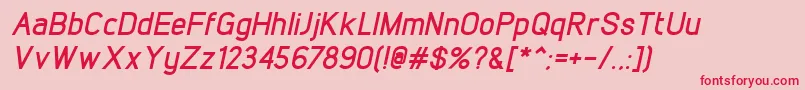 LintelBolditalic Font – Red Fonts on Pink Background