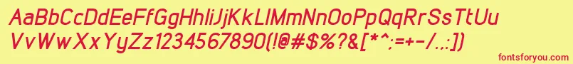 LintelBolditalic Font – Red Fonts on Yellow Background