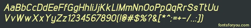 LintelBolditalic Font – Yellow Fonts on Black Background