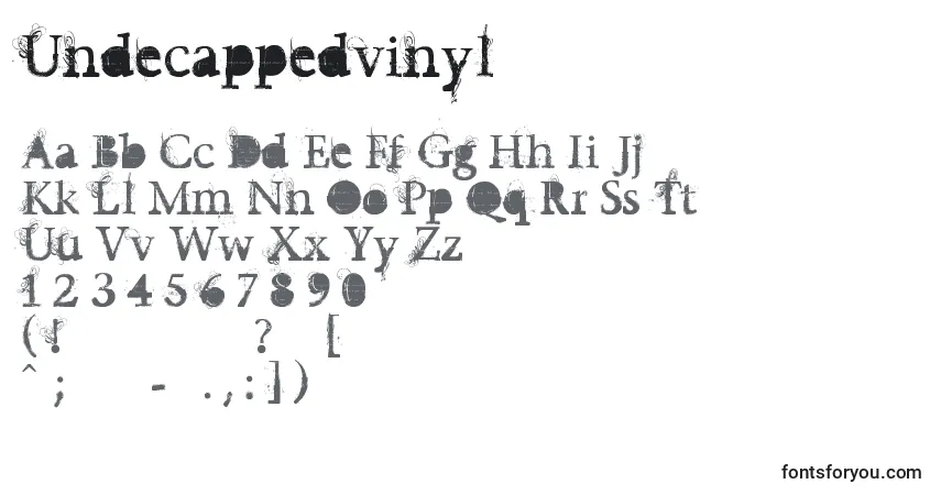 A fonte Undecappedvinyl – alfabeto, números, caracteres especiais