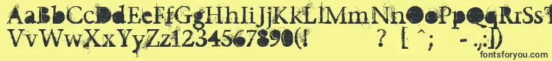 Undecappedvinyl Font – Black Fonts on Yellow Background