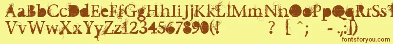 Undecappedvinyl Font – Brown Fonts on Yellow Background