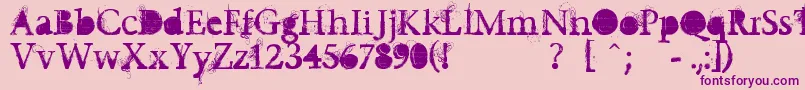 Undecappedvinyl-Schriftart – Violette Schriften auf rosa Hintergrund