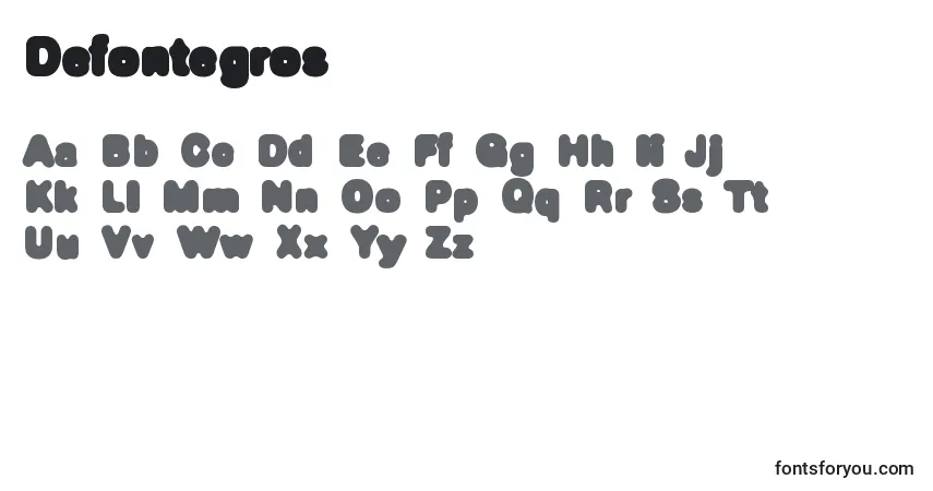 Fuente Defontegros - alfabeto, números, caracteres especiales