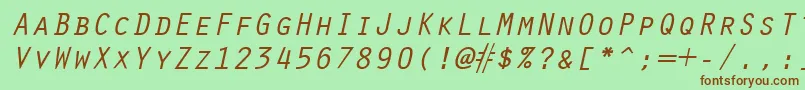 fuente OracleItalic – Fuentes Marrones Sobre Fondo Verde