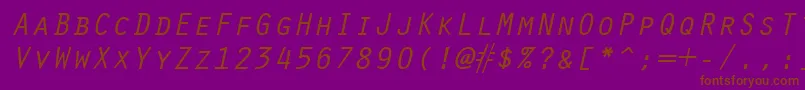 fuente OracleItalic – Fuentes Marrones Sobre Fondo Morado