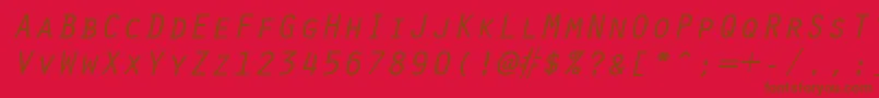 Fonte OracleItalic – fontes marrons em um fundo vermelho