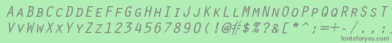 fuente OracleItalic – Fuentes Grises Sobre Fondo Verde