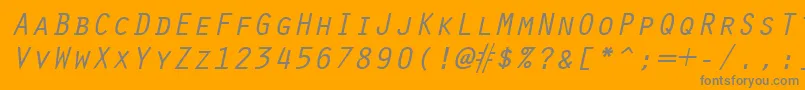 フォントOracleItalic – オレンジの背景に灰色の文字