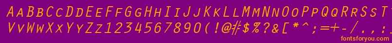 OracleItalic Font – Orange Fonts on Purple Background