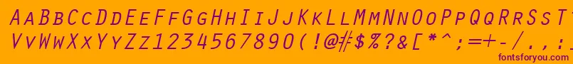 OracleItalic Font – Purple Fonts on Orange Background