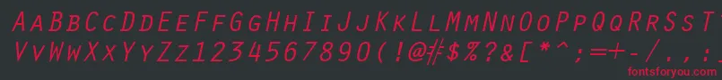 OracleItalic Font – Red Fonts on Black Background