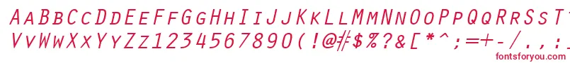 OracleItalic-fontti – punaiset fontit valkoisella taustalla