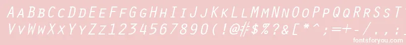 フォントOracleItalic – ピンクの背景に白い文字