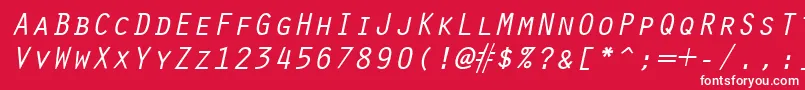 OracleItalic Font – White Fonts on Red Background