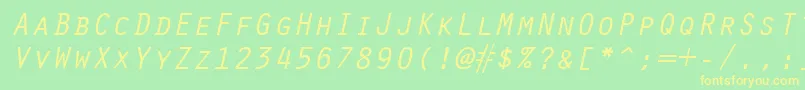 OracleItalic Font – Yellow Fonts on Green Background