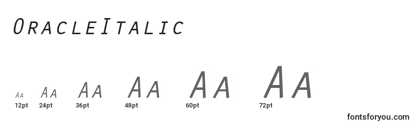 Размеры шрифта OracleItalic