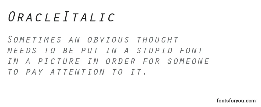 Review of the OracleItalic Font