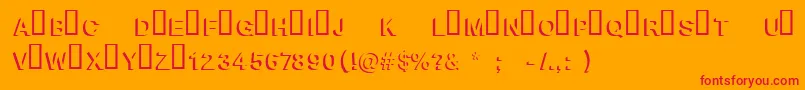 BlockshadowBold Font – Red Fonts on Orange Background