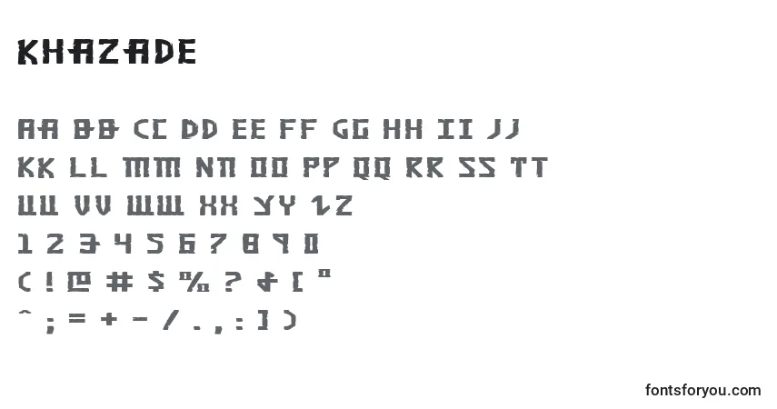 A fonte Khazade – alfabeto, números, caracteres especiais