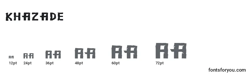 Размеры шрифта Khazade