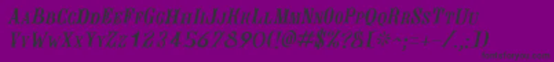 JacquesroughcutItalic-fontti – mustat fontit violetilla taustalla