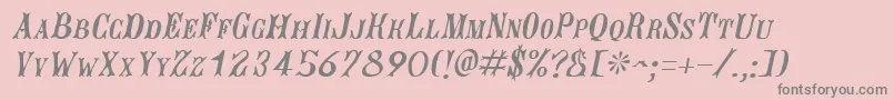 JacquesroughcutItalic Font – Gray Fonts on Pink Background