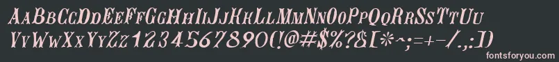 JacquesroughcutItalic Font – Pink Fonts on Black Background