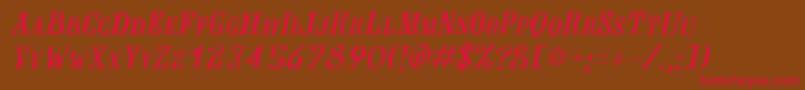 JacquesroughcutItalic Font – Red Fonts on Brown Background