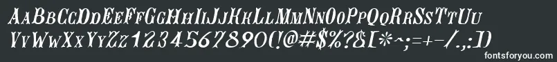 JacquesroughcutItalic Font – White Fonts on Black Background