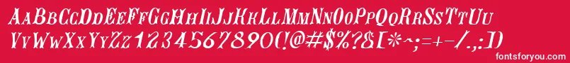 JacquesroughcutItalic Font – White Fonts on Red Background