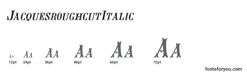 JacquesroughcutItalic Font Sizes