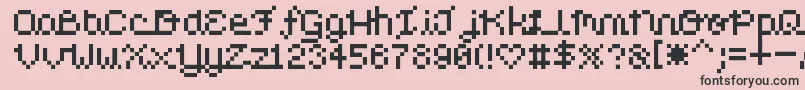 Czcionka PixelLove – czarne czcionki na różowym tle