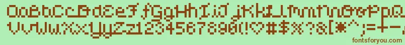 Шрифт PixelLove – коричневые шрифты на зелёном фоне