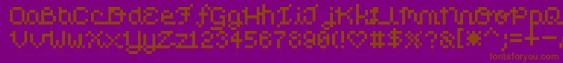 PixelLove-fontti – ruskeat fontit violetilla taustalla