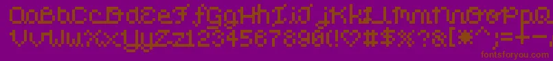 PixelLove Font – Brown Fonts on Purple Background