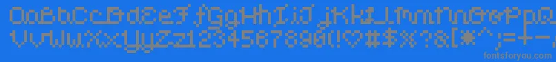 フォントPixelLove – 青い背景に灰色の文字