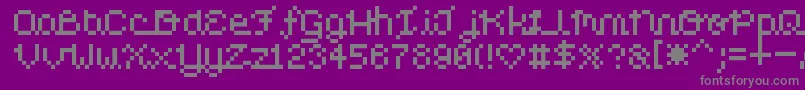 Fonte PixelLove – fontes cinzas em um fundo violeta