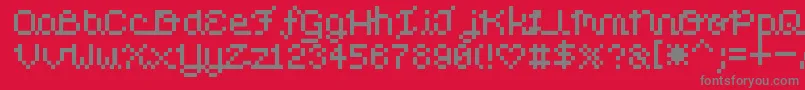 フォントPixelLove – 赤い背景に灰色の文字