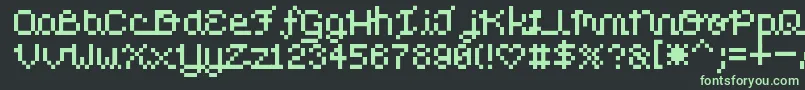 Czcionka PixelLove – zielone czcionki na czarnym tle